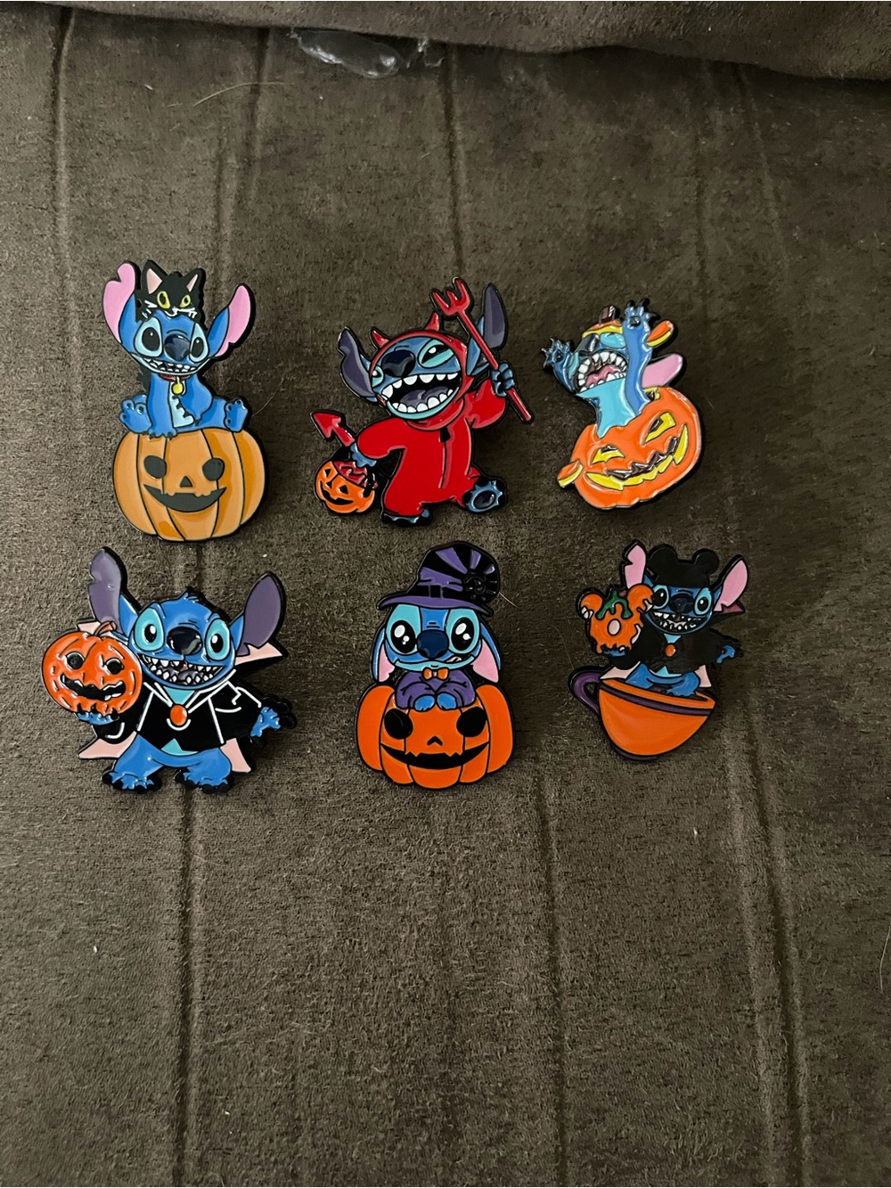 Halloween Stitch enamel Pin Set - Blue & Orange